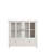 Modern Wooden Accent Cabinet, Storage Cabinet with Double Glass Doors and Unique Bell Handle