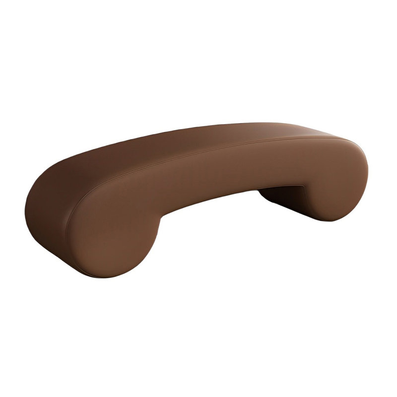 Banc rembourré en cuir Tierone Match, Brun