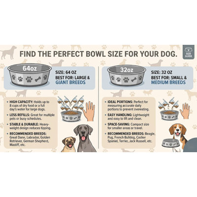Embossed Pet Bowl 64Oz Set Of 2