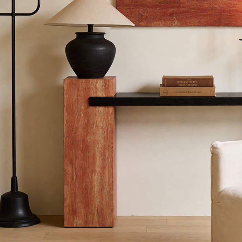 Table d'entrée en pierre naturelle, 33.46" H x 55.11" W x 11.81" D