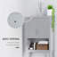 Armoire de rangement au-dessus de la toilette moderne, organisateur de salle de bain à double porte avec tablette intérieure réglable et tablette ouverte, gris