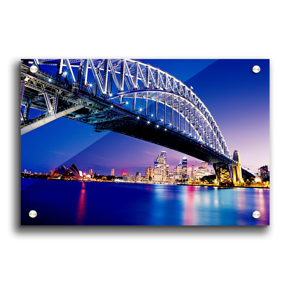 Leinwandbild Sydney Harbour Bridge Blue Night