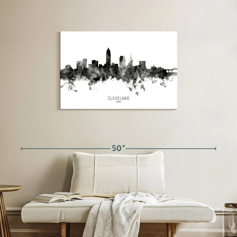Skyline de Sirci Cleveland, Ohio III, H 24 po x l 36 po