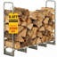 Support à bois de chauffage avec demi-housse imperméable Oxford, support de rangement pour bûches intérieur / extérieur, organisateur de pile à bois pour foyer, patio, foyer, cour arrière