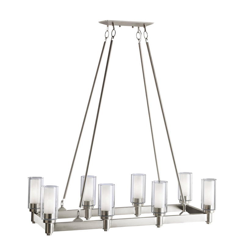 Edgware 8 - Light Kitchen Island Pendant, Brushed Nickel