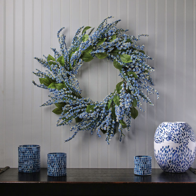 28" Blue Sky Berry Wreath