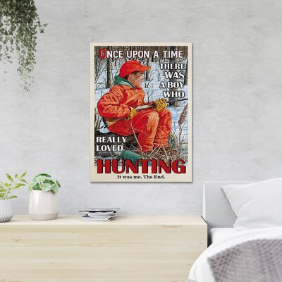 Boy Hunting On Snow - Once Upon A Time There Was A Boy Who Really Loved Hunting - 1 Piece Rectangle Graphic Art Print On Wrapped Canvas -  Trinx, 2CA6AA5490FC4A789776BB871F41F902