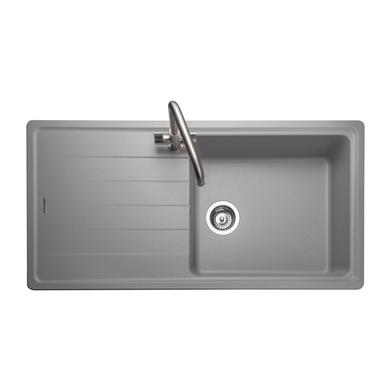 Elements Single Bowl Inset Kitchen Sink, Grey