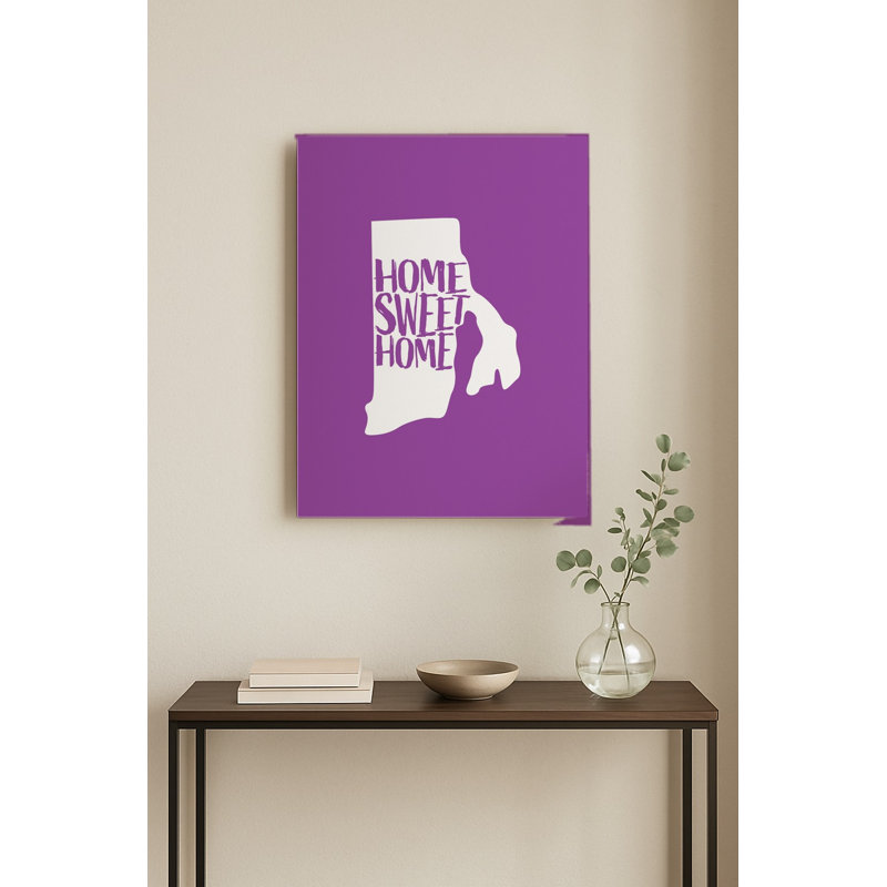 DOUX FOYER — Silhouette de l'État du Rhode Island — Portrait mural en métal, H 14 po x l 11 po
