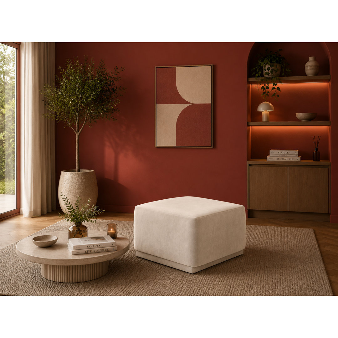 70cm Wide Velvet Pouffe Ottoman
