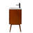 Mahkenzie 24 Inch Teak Mid Century Bathroom Vanity With Porcelain Top And Dovetail Drawers