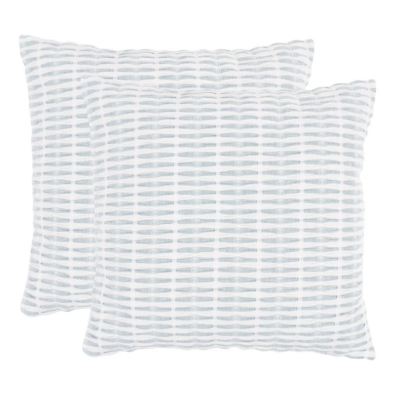 Atlantic Blue and White Cotton Euro Pillow Covers Set