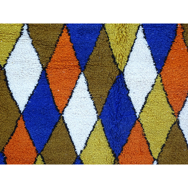 Rectangle 170 cm x 245 cm Geometric Hand Woven Berber
