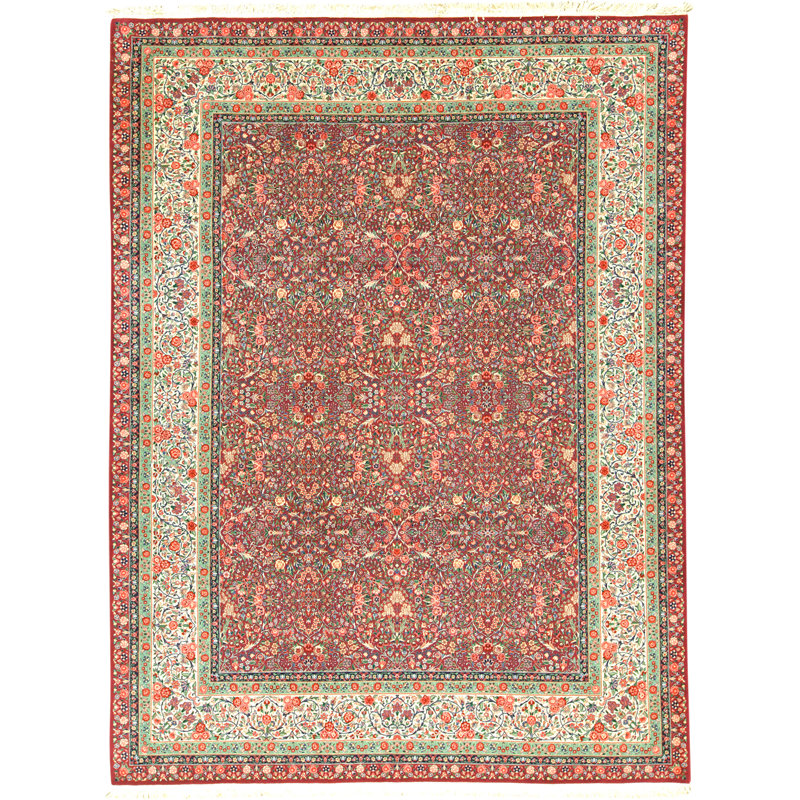 Tapis rectangulaire en laine noué à la main