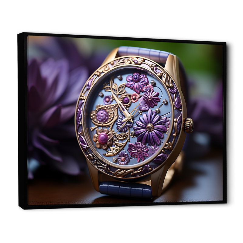 Popart Whimsical Garden Watches I - Abstract Wall Decor, Cadre flottant noir, 12" H x 20" W