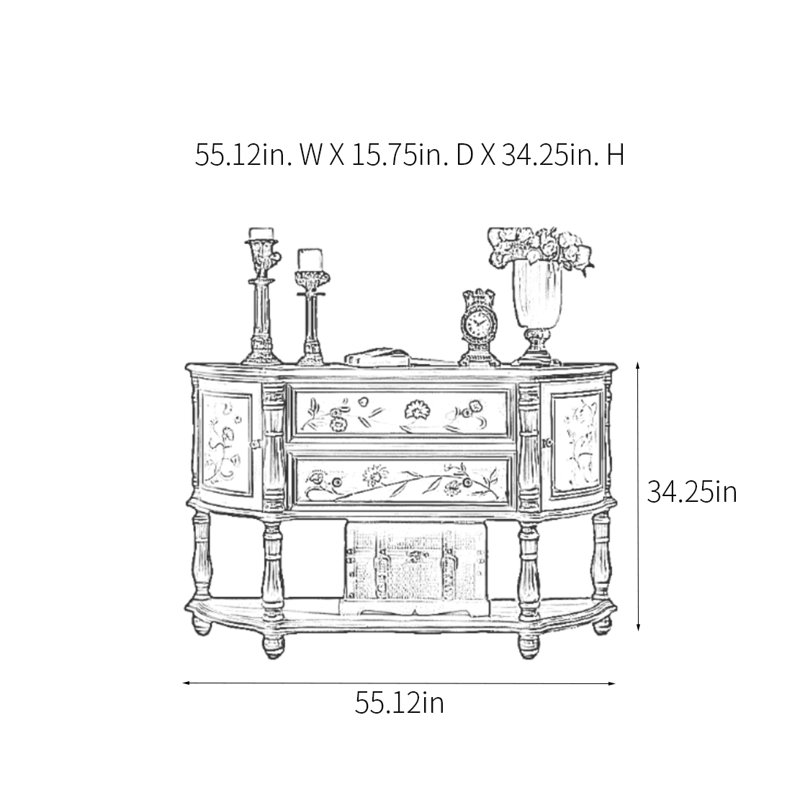 American Retro Multifunctional Console Table