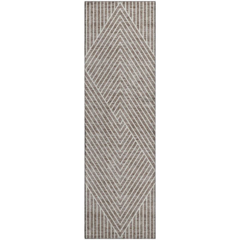 Premium Machine Washable Prisco Taupe Rug, Runner 2'3" x 7'6"