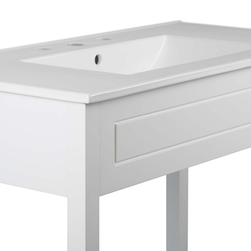 Modway Altura 36" Bathroom Vanity, White, White