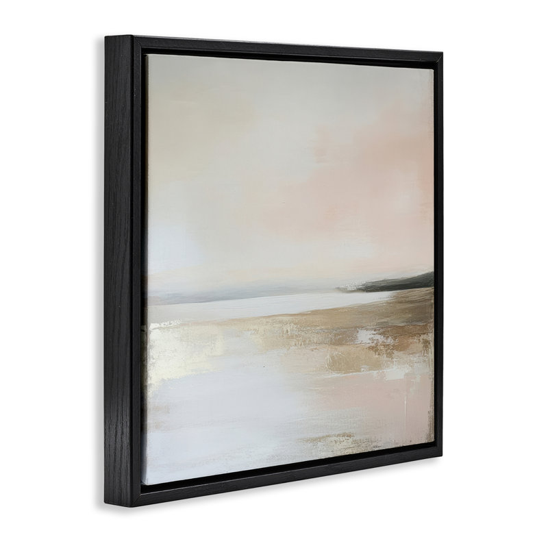 Cadre flottant avec paysage caché, par Petal Prints Design, Cadre flottant noir de jais, H 18 po x l 18 po