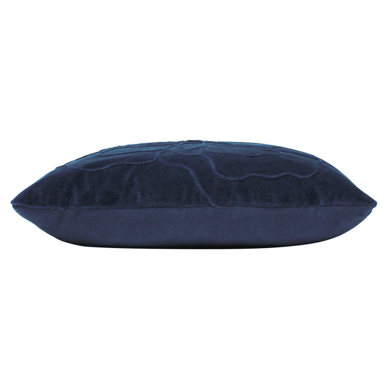 Floral Square Cushion Cover, Navy