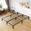 Structure de lit, structure de lit plateforme en métal robuste avec support de lattes en fer durable et pieds, aucun sommier requis, aucune vis nécessaire, supportant jusqu'à 800 lb-1367854664-1348998793
