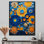 Carreaux de mosaïque jaune et bleu 2 - reproduction d'art sur toile mosaïque bohème