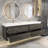 83.4'' Double Bathroom Vanity with Plastic Top-1939500631