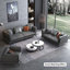 Coussin modulaire en cuir véritable gris foncé-1928947602
