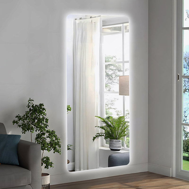 65X21in Full Body Mirror With Lights Full Length Mirror Wall Hanging Type Suitable For Bedrooms, Dimming And 3 Color Lighting