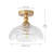 1-Clear Glass Adjustable Iron Flush Mount Ligh