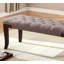 Banc capitonné Linon, tissu, brun-727852123