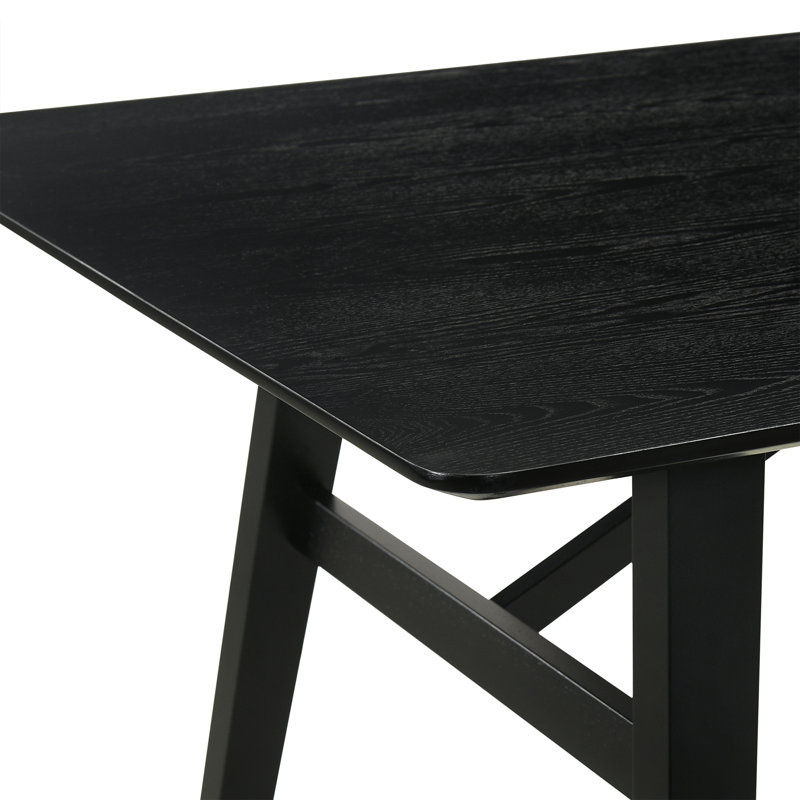 Jorjeta 6 - Person Four Leg Dining Set, Black, Black, Black/Gray