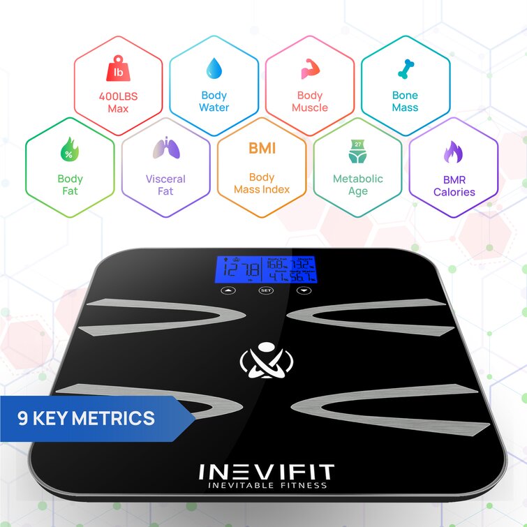 INEVIFIT Body Fat Scale with Digital Body Composition Analyzer and Body  Weight - White 