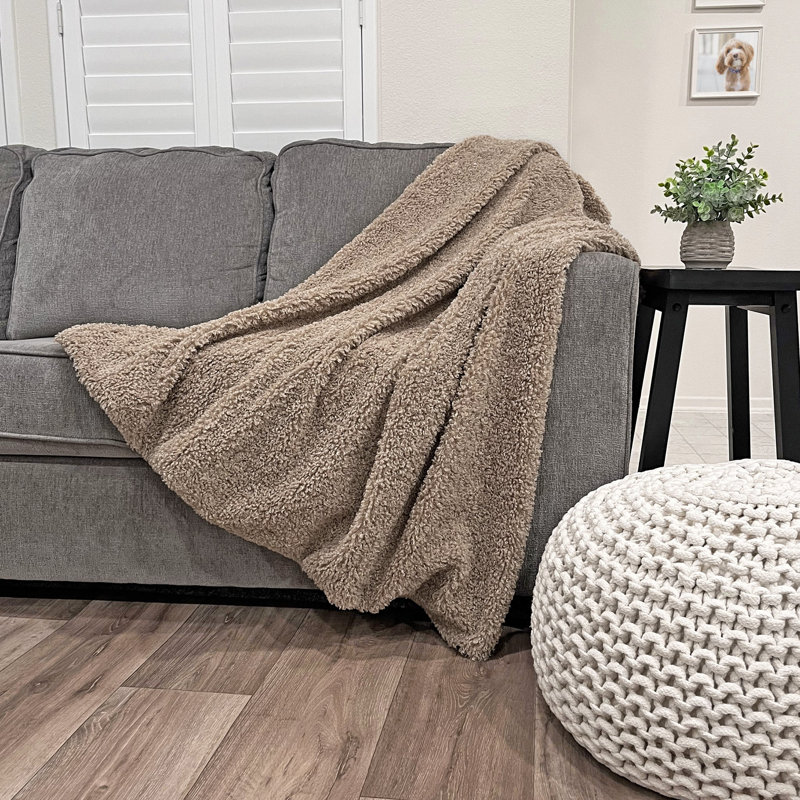 TEDDY CURLY THROW, Tan