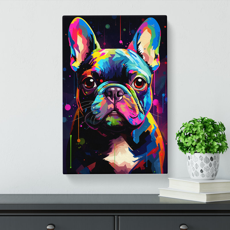 French Bulldog Futurism No.2 - Wrapped Canvas, 76cm H x 50cm W x 3cm D