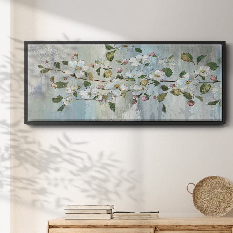 Painterly Blossoms - toile encadrée, H 20 po x l 50 po