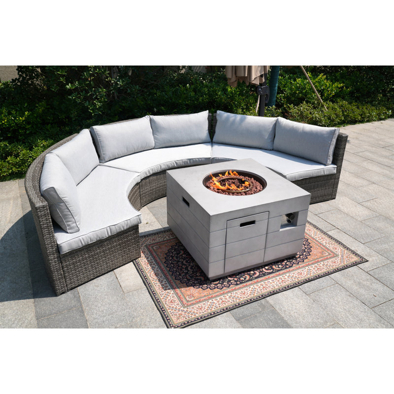 Ensemble de conversation modulaire 4 pièces avec coussins
