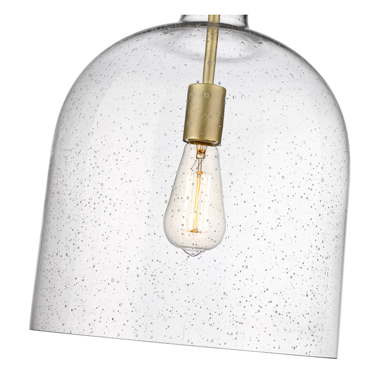 Lustre 1 lumière Walpole, Laiton frotté, H 16 po x l 12 po x P 12 po