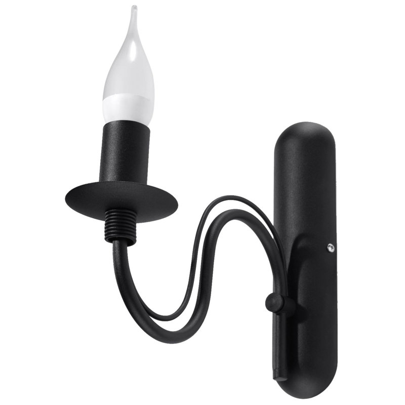 Elnora Candle Wall Light, Black