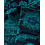 Tapis unique bleu / sarcelle / prune de 6 pi 2 po x 9 pi 3 po Overyed