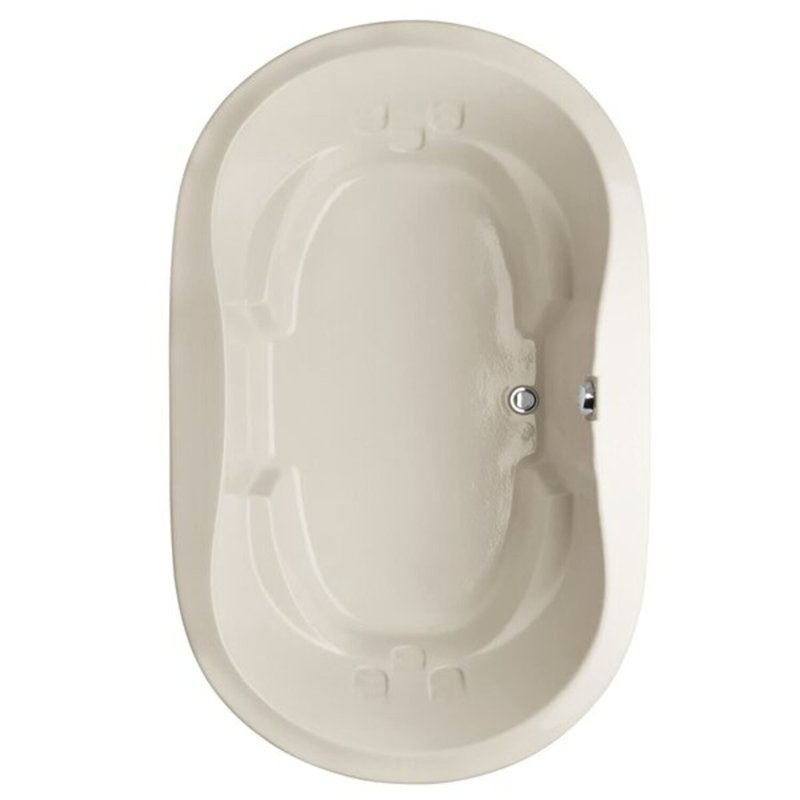 Savannah 66'' L Soaking Bathtub, Biscuit, Polished Brass