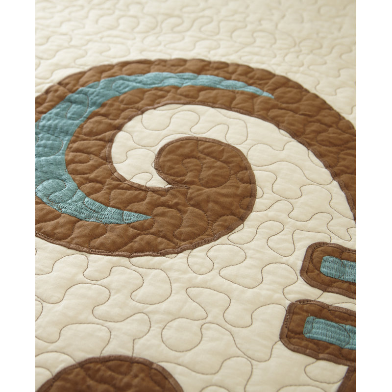Donna Sharp Vintage Fleur de Lis Pieced Cotton Twin Quilt, Twin Quilt