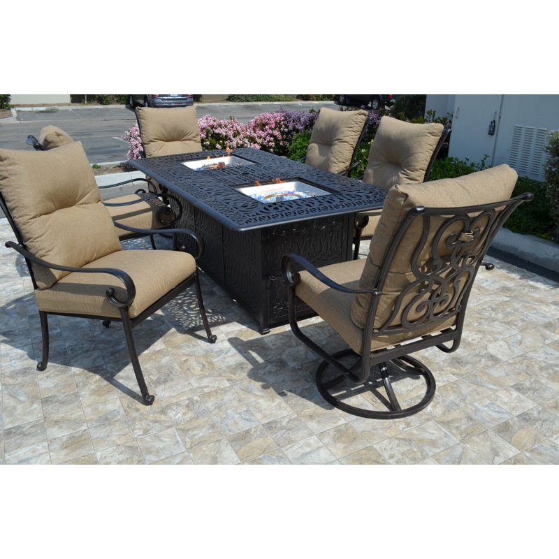 Poulsbo 6 - Person Patio Dining Set with Rectangular Table