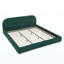 Très grande base de lit tapissier de style très minimaliste avec tête de lit incurvée de grande taille, tissu en fil de cercle de qualité supérieure et support de pieds robuste, matelas non inclus - vert