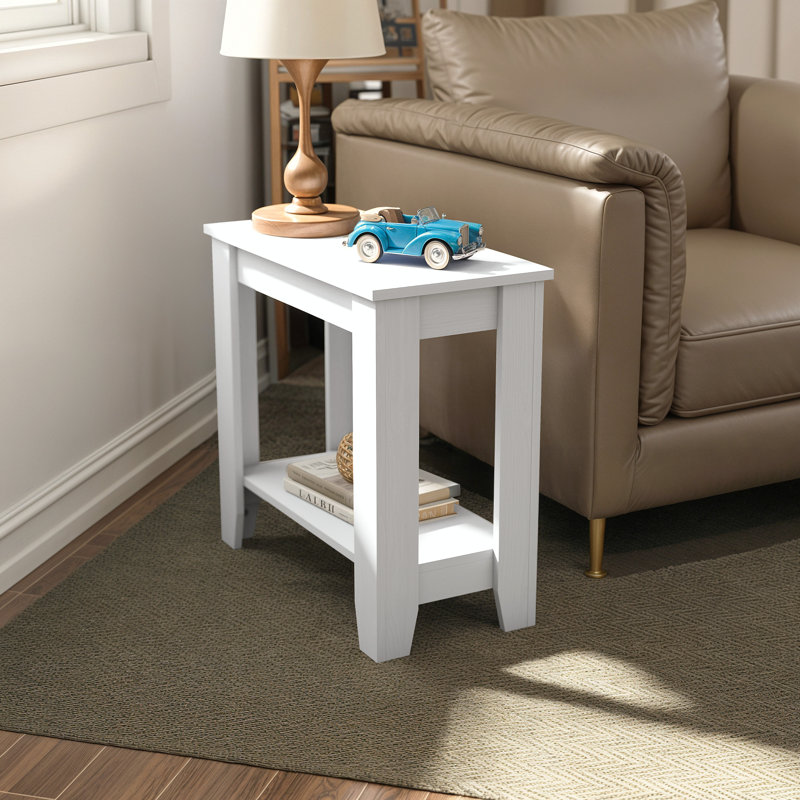 Weddel Basilico End Table with Storage, White Wood