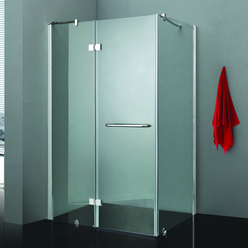 Cabine de douche rectangulaire sans cadre Quadro, Argent, H 72,5 po x l 40 po x p 32 po