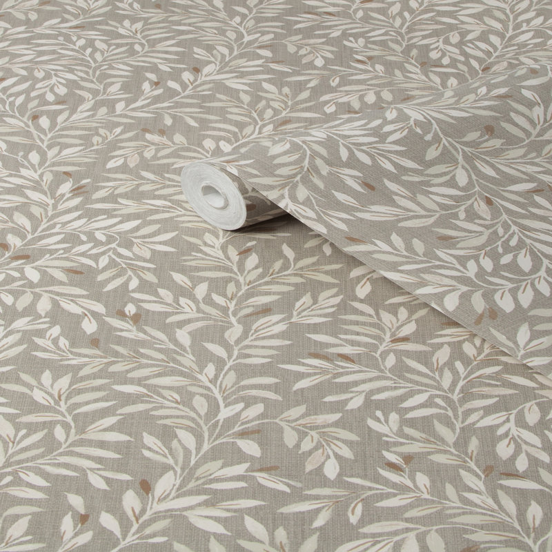  Rouleau de papier peint L 33 pi x l 21 po Ditsy Leaf, Naturel