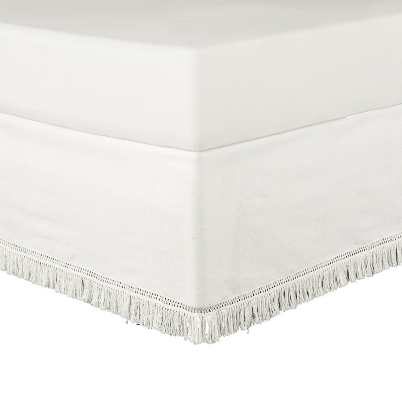 Pleated Bed Skirt, Queen, Pure white