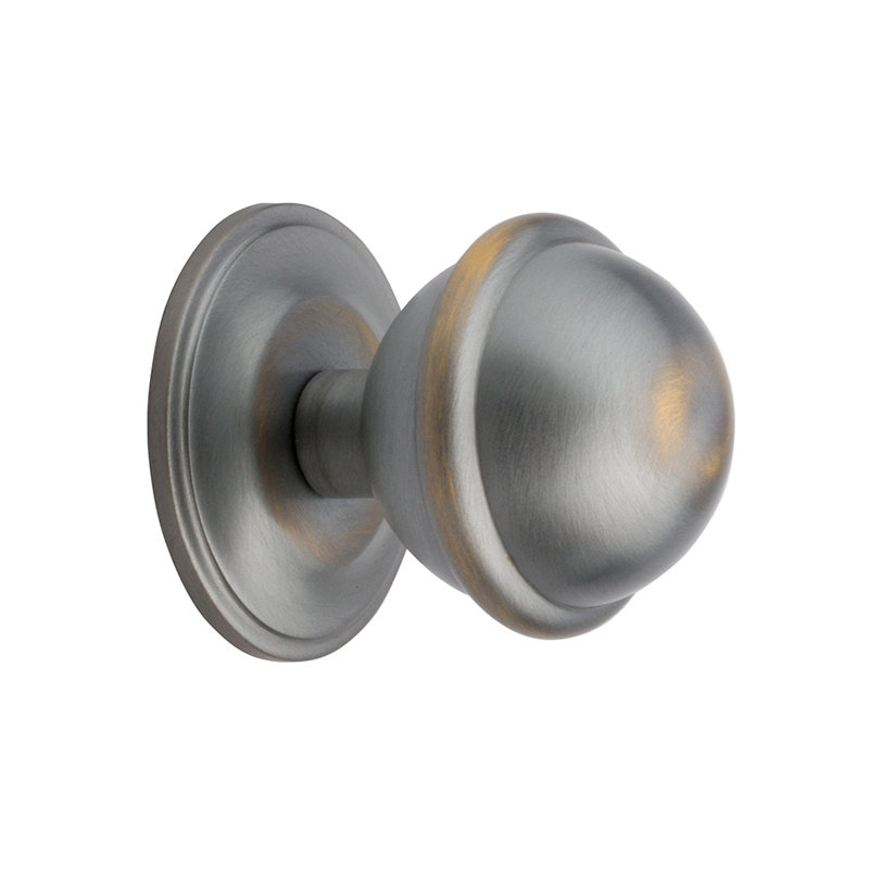Rocher Round Knob, Weathered Chrome, 1.26" H x 1.25" W x 1.25" D