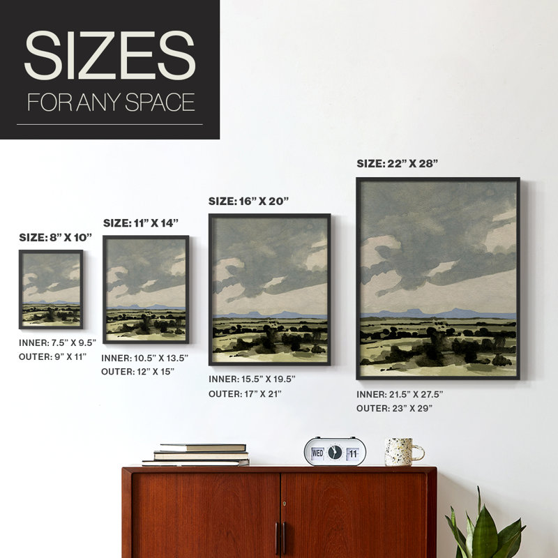 «Pink Hazy Sky I», reproduction encadrée - bois massif, H 10 po x l 8 po, Noir
